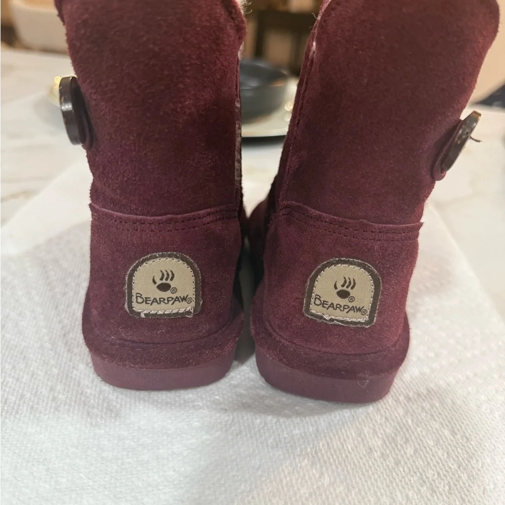 BearPaw Maroon Suede Boots with Shearling - Picture 8 of 8